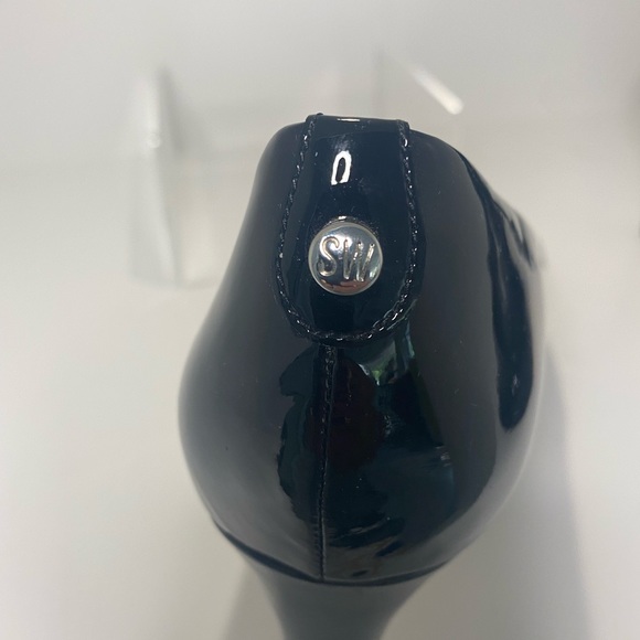 Stuart Weitzman Black Patent Platform Peep Toe Shoes. size 9M - Picture 4 of 7